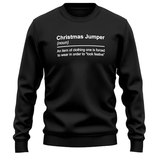 Image of Purple Print House Christmas Jumper Definition Unisex Sweatshirt Men Women Funny Festive Xmas Gift, L, Black