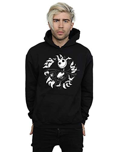 Image of Disney Men's Nightmare Before Christmas Jack Bat Circle Hoodie Black XXXXX-Large