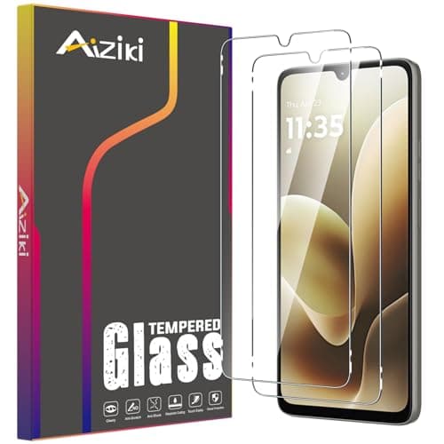 Image of Aiziki Glass Screen Protector For Moto G06/G06 Power Tempered Glass Film, Impact-Protection, Anti-Shatter, Anti-Scratch, HD Clear, Bubble Free, [2 Pack] Screen Protectors Moto G06/G06 Power