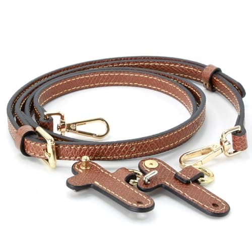 Image of banbeln Mini Bags Leather Shoulder Strap Kit Fit For Adjustable Crossbody Small Bag (brown&gold,SET)