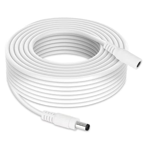 Image of Tonton CCTV Power Extension Cable 5M(16.5ft), 2.1mmx 5.5mm Female to Male 12V DC Extension cable for Tapo C110,C211,C510W,TC70 Cameras, Router, LED Strip Light, CCTV Cameras, DVR/NVR Recorder,White