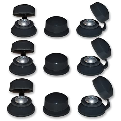 Image of 50, Corrugated Roofing Plastic Screw Cover Strap Caps - Black