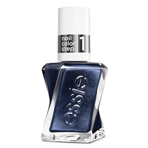 Image of Gel by essie Gel-like Nail Polish, Up to 15 Days of Wear, No UV Light, Ice Ice Navy, Metallic Blue Nail Polish, 13.5ml