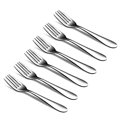 Image of CAMRI Mini Fork for Cake, Dessert, Pastry, Fruit & Salad, Stainless Steel Small Forks Pack of 6, 5.3 Inch, Cutlery Starter Forks for Home Kitchen & Restaurant (C61 – Set of 6)