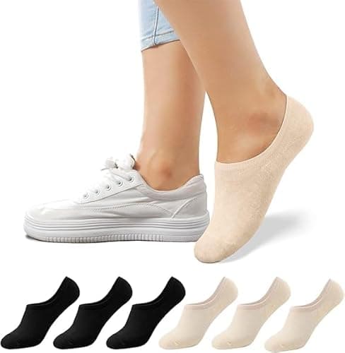 Image of SIMIYA No Show Trainer Socks for Women Cotton Non Slip Low Cut Ankle Socks Breathable Invisible Sock