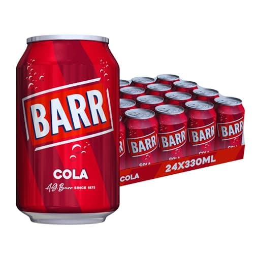 Image of BARR 24 Pack Classic Cola Fizzy Drink, Cola Flavoured Sparkling Fizzy Pop, 24 x 330ml Cans