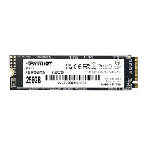 Image of Patriot P320 256GB Internal SSD - NVMe PCIe Gen 3x4 - M.2 2280 - Solid State Drive - P320P256GM28
