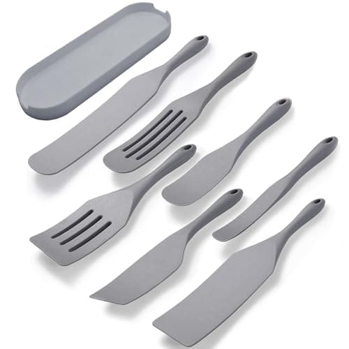 Image of Tongjude Silicone Spurtle Set, Silicone Spatula Set, Heat Resistant Cooking Utensil for Nonstick Cookware, Serving，Baking, Whisking, Smashing, Scooping, Spreading, 8 Piece