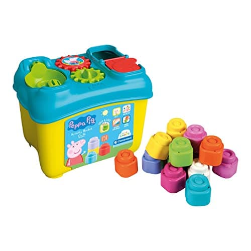 Image of Clementoni - 17715 - Peppa Pig - Activity Bucket - Playset Clemmy Soft Blocks Children 10 Months, Soft Building Blocks, Machine Washable - Made In Italy