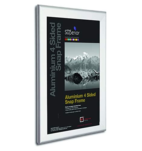 Image of Stewart Superior A3 Aluminium 4 Sided 32mm Front Loading Picture/Poster Snap Frame - Silver