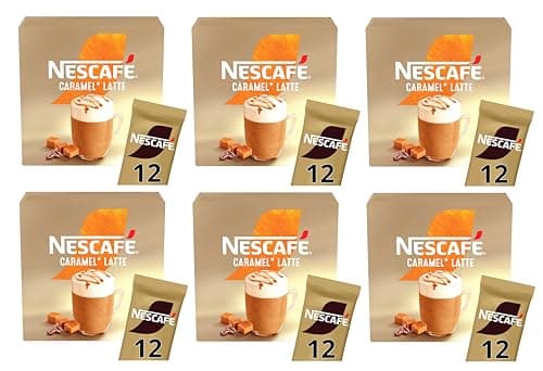 Image of NESCAFÉ Caramel Latte x12 Instant Coffee Sachets (Pack of 6, Total 72 Sachets)