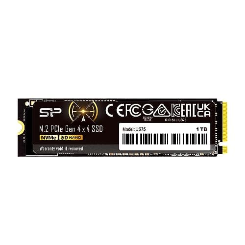 Image of Silicon Power 1TB US75 NVMe 4.0 Gen4 PCIe M.2 SSD R/W up to 7,000/6,500 MB/s (SP01KGBP44US7505)
