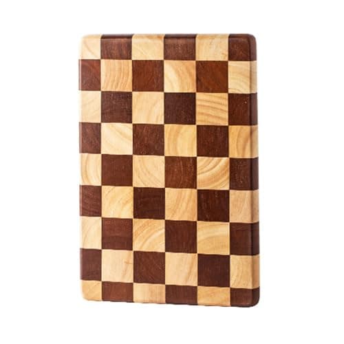 Image of Linwnil End Grain Cutting Board 30 * 20 * 2.5CM, Heavy Duty Acacia/Rubber Wood Cutting Board for Kitchen, Flippable Serving Board for Meat, Bread & Fruits (30 * 20 * 2.5CM)