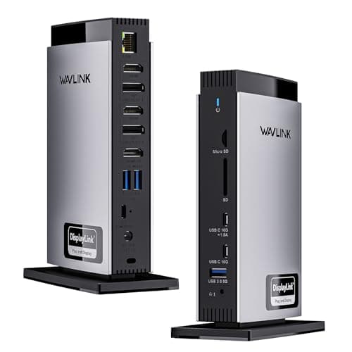 Image of WAVLINK Displaylink Laptop Docking Station with 3 HDMI, USB C Dock Triple Display 4K60Hz, 100W Charging for M1 M2 M3 M4 M5 Mac and Windows, 2DP, 5 USB Ports, Ethernet, Compatible with MacBook Neo