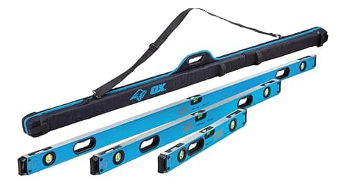 Image of OX Pro Level Bag with 1800mm, 1200mm & 600mm Pro Levels, Black/Blue