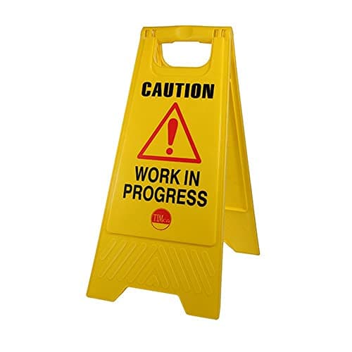 Image of TIMCO Caution Work In Progress A-Frame Safety Sign - 610 X 300 X 30