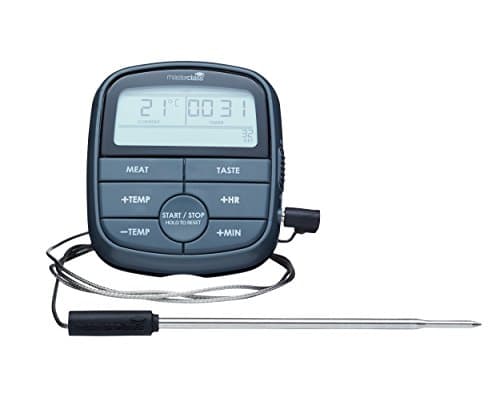 Image of MasterClass Digital Meat Cooking Thermometer with 24-Hour Kitchen Timer, Black