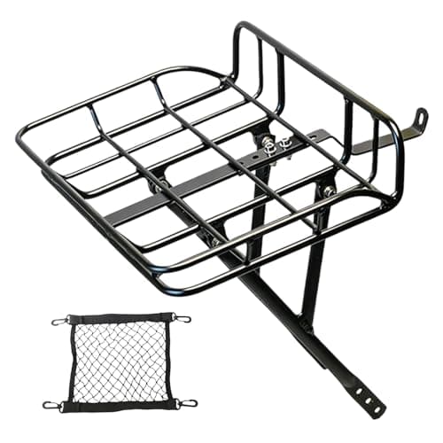 Image of Bike Basket Front - Aluminium Alloy Mesh Basket Set with Mounting Screws, Detachable Weather Resistant | Cycling Accessory For Road, M