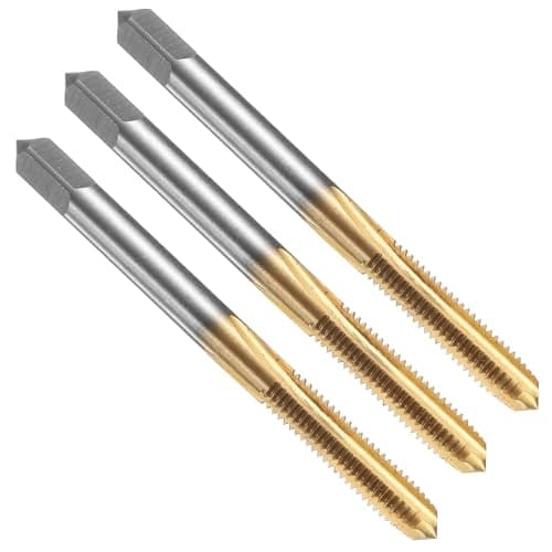 Image of sourcing map 3pcs Straight Flute Thread Tap, M5 x 0.8 Metric Titanium Coated Screw Threading Tapping Tool Thread Milling Machine Taps, High-Speed Steel 6542 (HSS 6542)