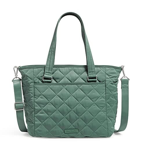 Image of Vera Bradley Women's Performance Twill Multi-Strap Shoulder Satchel Purse Handbag, Olive Leaf, One Size