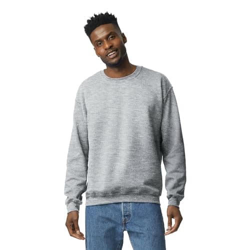 Image of Gildan Men's Fleece Crewneck Sweatshirt, Style G18000, Sport Grey, L