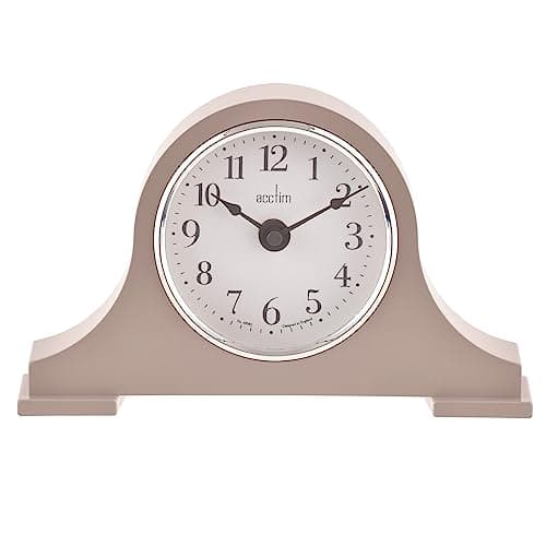 Image of Acctim 36962 Napoleon Quartz Battery Mantle Mantel Clock in Earl Grey with Full Figure Arabic Numbers 'Harston'