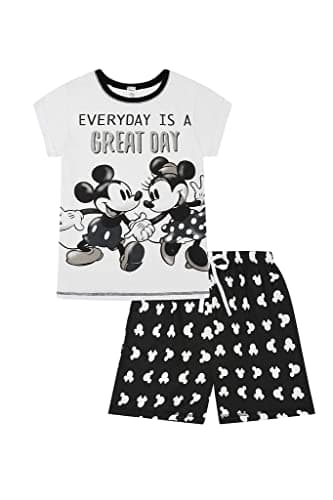 Image of Disney Womens Minnie and Mickey Every Day is a Great Day Ladies Short Cotton Pyjamas (8-10)