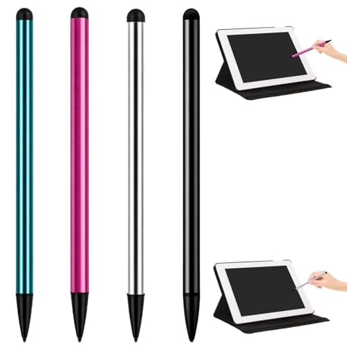 Image of 4 Pcs Stylus Pens for Touch Screens,Touch Screen Pen with Dual Tips, Universal Pen for Tablet & Phone Pen, Capacitive Stylus for Ipad/Iphone/Samsung Galaxy (4 Colours)