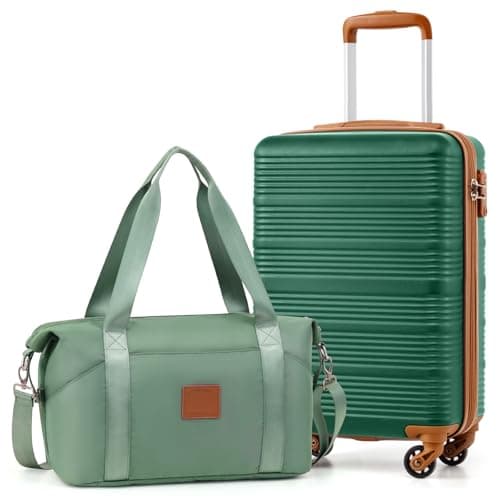 Image of COOLIFE Cabin Suitcase, 55×35×20cm Cabin Luggage and Ryanair Underseat Bag 40×25×20-20L for Ryanair Hand Luggage with 4 Wheels, Telescopic Handle & TSA Lock | Lightweight Carry On Suitcase