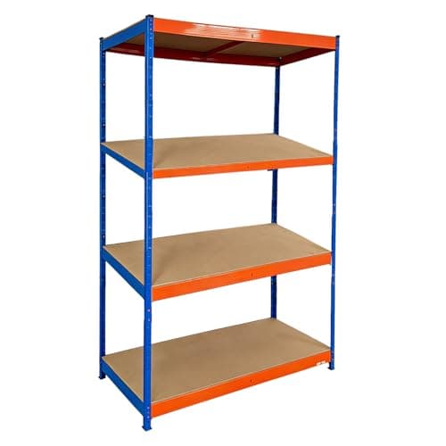 Image of COZYBRITE Shelving Units Garage 4 Tier Heavy Duty Racking Shed Storage Shelf Metal Boltless 400kg Per Shelf Capacity for Warehouse Industrial Workshop 120x60x180cm