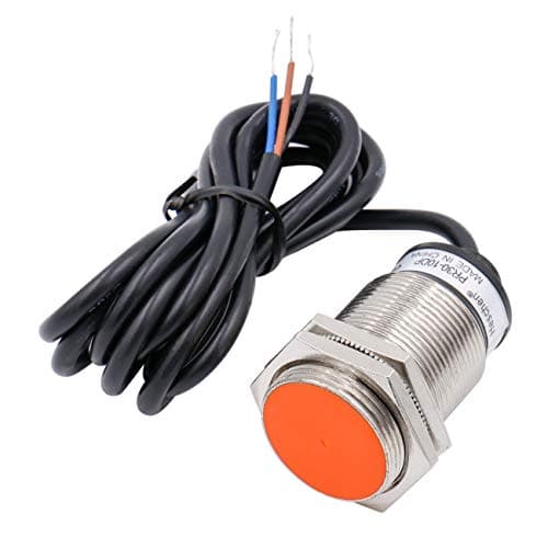 Image of Heschen Inductive Proximity Sensor Switch PR30-10DP Cylindrical Type, 10mm Sensing, M30 Round, 12-24 VDC 3-Wire, Shielded, PNP, NO(Normally Open) CE