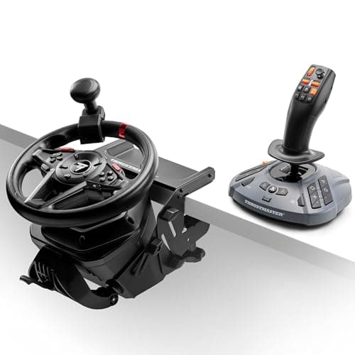 Image of Thrustmaster T128 SimTask Farming Pack – Complete Farming Simulation Kit for PS5 & PC – T128 Racing Wheel, FarmStick & Metal Mount – H.E.A.R.T Precision – Ideal for Farming Simulator – Black