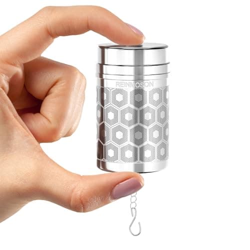 Image of Reinmoson 304 Stainless Steel Mini Tea Strainer for Loose Tea, Extra Fine Mesh Tea Infuser, Updated 1.2” Slim Tea Diffusers for Loose Tea Black Tea, Rooibos, etc