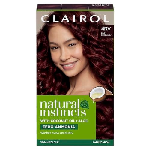 Image of Clairol Natural Instincts Semi-Permanent No Ammonia Hair Dye, 4RV Dark Burgundy
