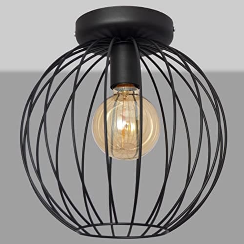Image of Helam Mercure Semi Flush Light Black 30cm