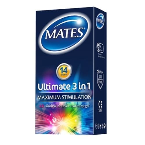 Image of Mates Ultimate 3 in 1 Condoms 14 Pack
