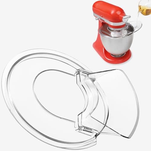 Image of 3.5 QT Pouring Shield for kitchenAid Artisan Mini 3.5 Quart Tilt-Head Stand Mixer, Splatter Guard with Removable Pour Spout for Stainless Steel and Glass Bowls