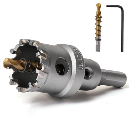Image of Josaton 32mm TCT Carbide Hole Saw for Hard Metal Tungsten Steel Hole Cutter with Titanium Pilot Drill Bit for Metal, Stainless Steel, Iron, Wood, Aluminium, Plastic