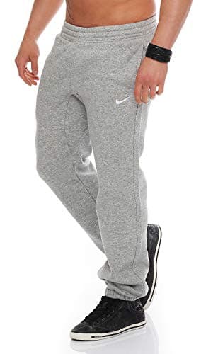 Image of Nike Club Cuff Pants-Swoosh Men's Tracksuit Bottoms , 611459-063 , grey - dark grey heather / white, XL