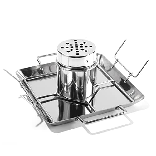 Image of Guowall Stainless Steel Beer Can Chicken Roaster Rack, Rectangular Grill-Racks Barbecue Tool