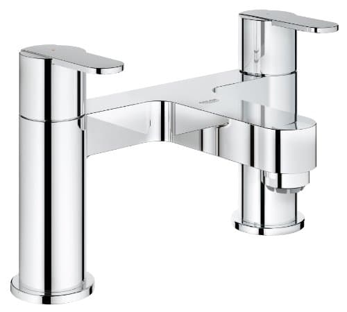 Image of GROHE Get - Twin Handle Bath Mixer - Metal Handles - Deck Mounted - 2-Hole - Chrome - 25134000