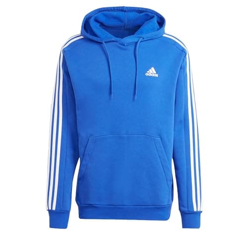 Image of adidas mens Essentials Fleece 3-stripes Hoodie, Semi Lucid Blue, L