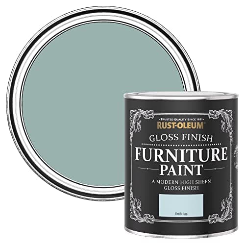 Image of Rust-Oleum Blue Furniture & Skirting Board Paint in Gloss Finish - Duck Egg 750ml