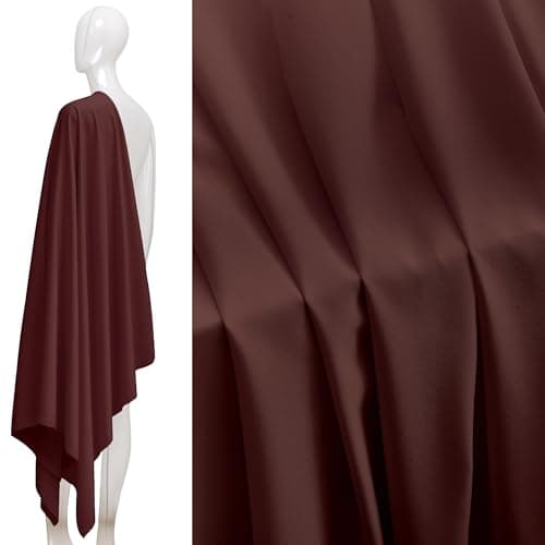 Image of Slightly Stretchy Spandex Cotton Polyester Fabric by The Yard- 60" Wide Soft, Breathable, Low-Stretch, Lightweight Broadcloth Fabric for Sewing Dress Shirt Curtain Home Decor(Brown, 2 Yards)