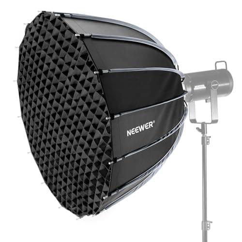 Image of NEEWER 35.4"/90cm Parabolic Softbox Bowens Mount, Quick Release with Diffusers/Grid/Bag for Video Continous Lighting CB60 CB200B MS60 MS150B Q4 Compatible with Godox Amaran 100x Aputure 600d, NS90P