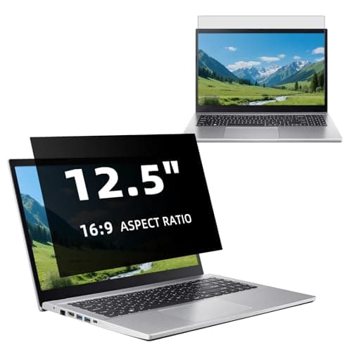 Image of HeeYeal 12.5 Inch Laptop Privacy Screen Protector, 16:9 Removable Anti Blue Light Glare, Eye Protection Anti Spy Privacy Screen Filter for Hp/Dell/Lenovo/Acer/Asus/Samsung/Sony 12.5" (277 X 156) mm