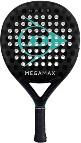 Image of DUNLOP PADEL RACKET MEGAMAX BLACK – Round head shape for large sweet spot, Pro EVA core – For beginners and recreational players