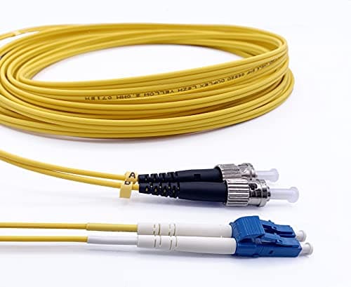 Image of Elfcam® - ST/UPC to LC/UPC Single Mode Duplex OS2 Fibre Optic Cable (Optical Jumper) (1M)