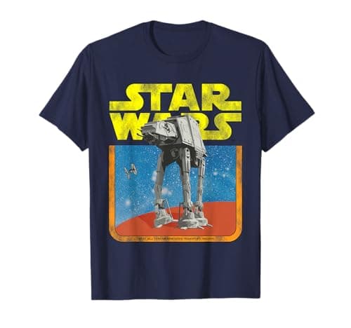 Image of Star Wars AT-AT Walker TIE Fighter Distressed Retro T-Shirt T-Shirt