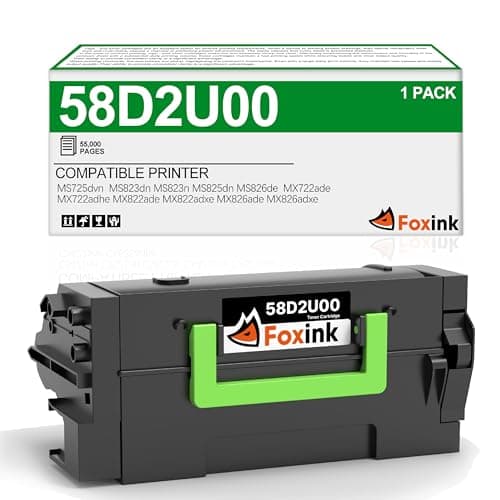 Image of 58D2U00 Toner Cartridge Replacement for Lexmark MX822ade Toner Cartridge for Lexmark MX822adxe MX722ade MX722adhe MX822ade MX822adxe MX826ade MX826adxe MS725 MS823 MS825 MS826 Printers,55K Pages